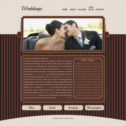 Romantic Weddings Website Template Psd