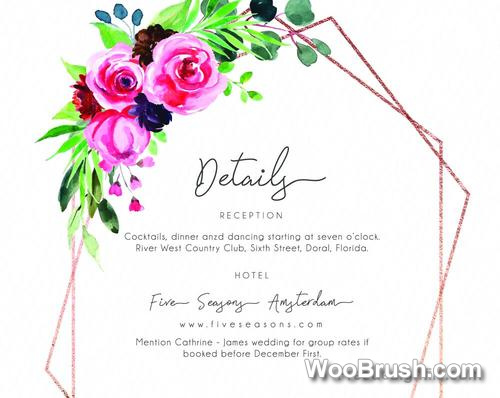 Romantic Watercolor Floral Invitation Card Template Psd