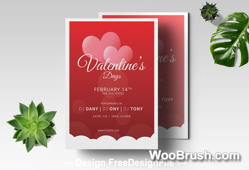 Romantic Valentine Flyer Template Psd