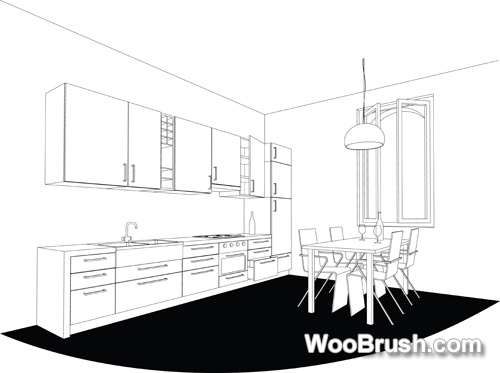 Set Of Kitchen Furniture Design Elements Vector Encapsulated Postscripts