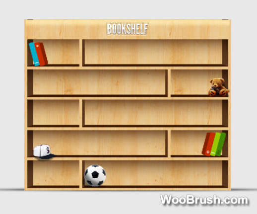 Set Of Bookshelf Elements Material Psd