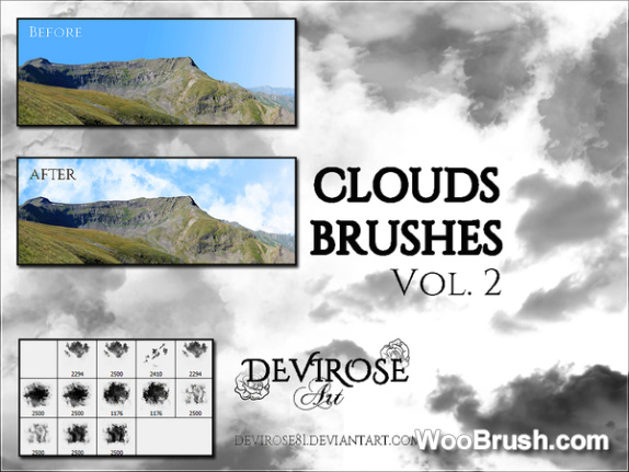 Set Of Cloud Brushes