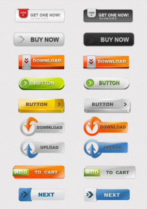 Shiny Web Buttons Material Psd