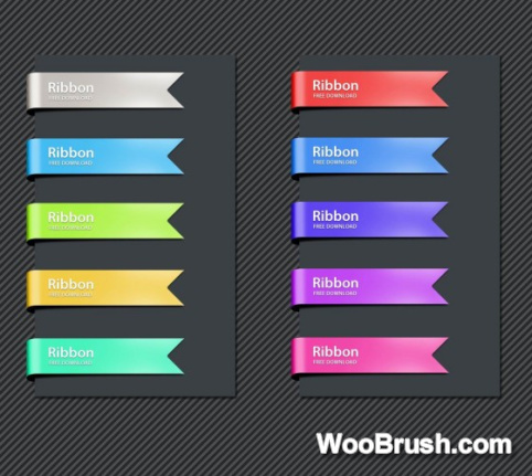 Shiny Colored Ribbon Graphics Psd