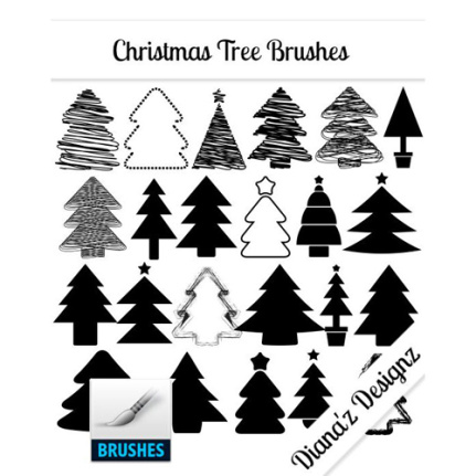 Simple 2024 Christmas Tree Brushes Set