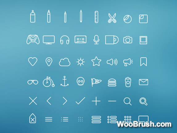 Simple Outline Icons Material Psd