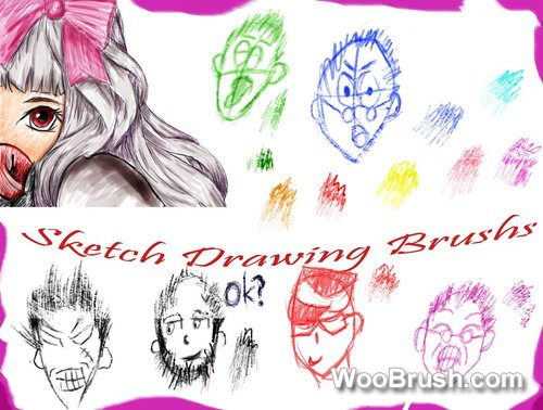 Sketch Drawing Head Brushes