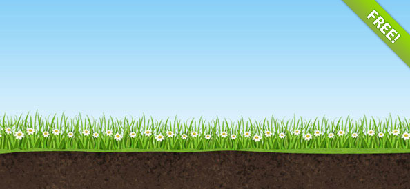 Sky, Grass And Earth Background Psd