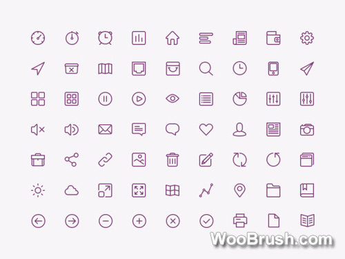 Small Fine Purple Outline Web Icons Psd