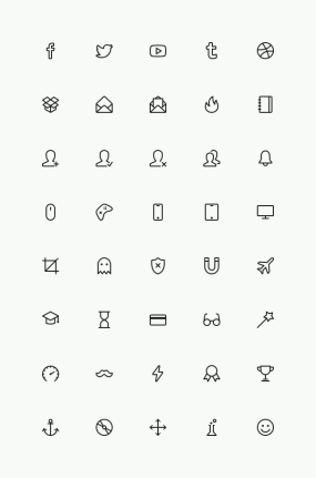 Small Fine Line Icons Material Psd