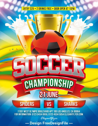 Soccer Championship Flyer Template Psd