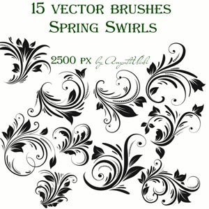 2024 Spring Swirls Set Of Vector Brushes