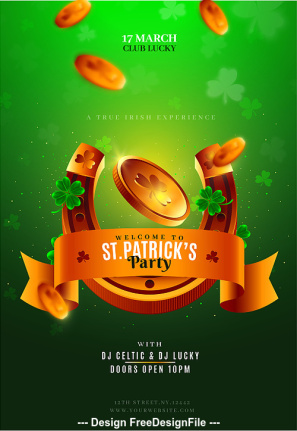 St. Patrick Flyer Template Design Psd