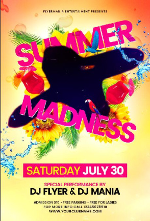 2024 Summer Madness Flyer Template Psd