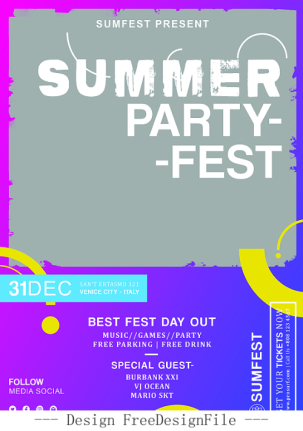 2024 Summer Event And Music Flyer Template Design Psd