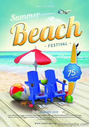 2024 Summer Beach Festival Flyer Template Psd
