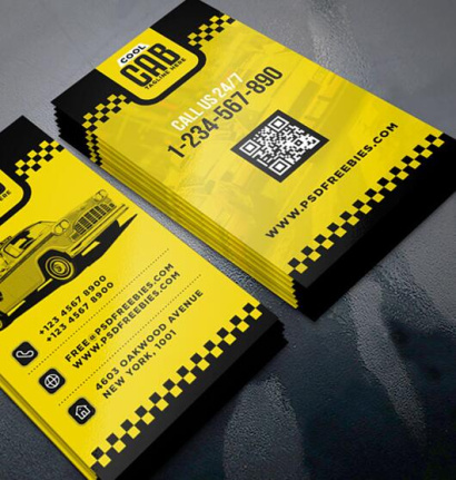 Taxi Cab Service Business Card Template Psd