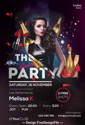 The Ladies Party Flyer Template Psd