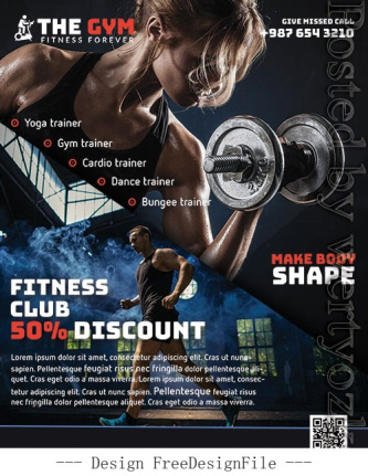 The Gym Fitness Flyer Template Psd