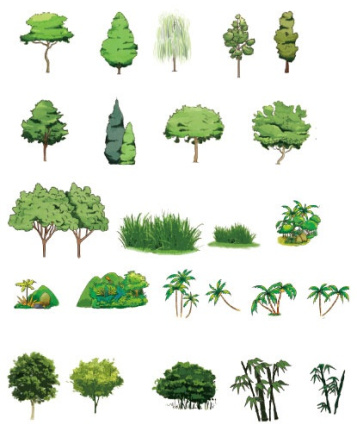 Trees With Grass Material Psd