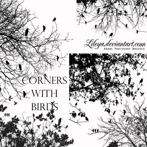 Trees With Birds Brushes