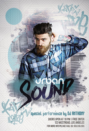 Urban Sound Poster Template Psd