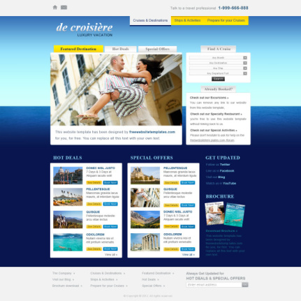 Vacation Website Template Psd