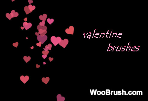Valentine Heart Brushes Set