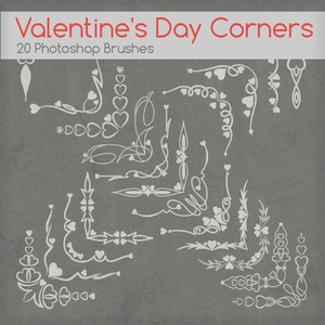 Valentine Day Corners Brushes