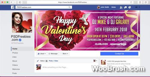 Valentines Day Facebook Cover Template Psd