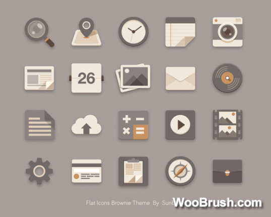 Vintage Style Flat Icons Psd