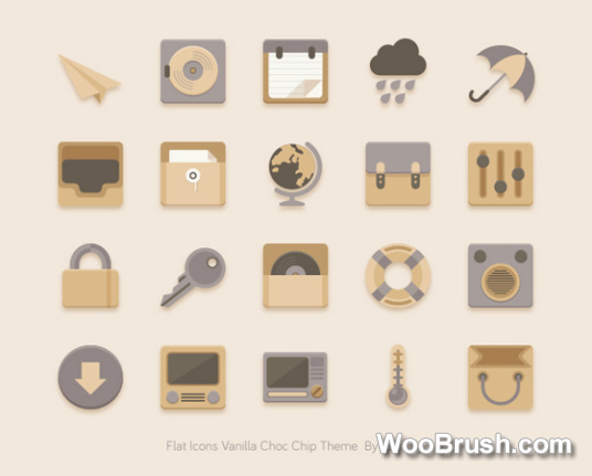 Vintage Style Flat Icons Psd