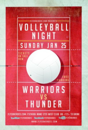 Volleyball Night Flyer Template Psd
