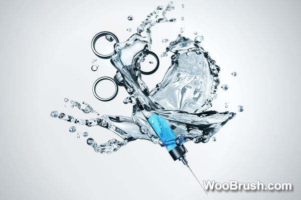 Water Effects With Syringe Background Psd