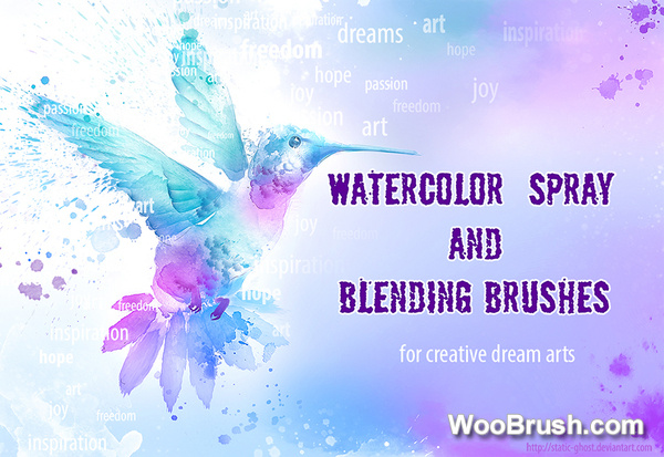 Watercolor Spray And Blending Brushes