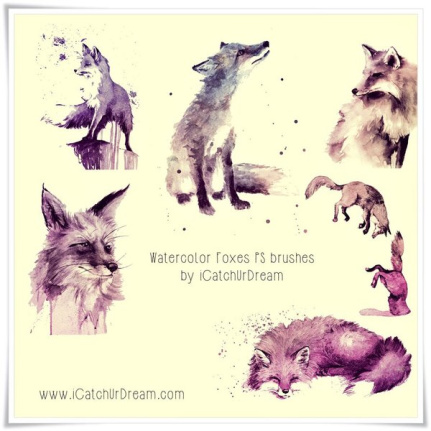 Watercolor Foxes Brushes
