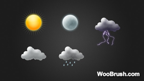Weather Icons Sun And Moon With Cloud Psd