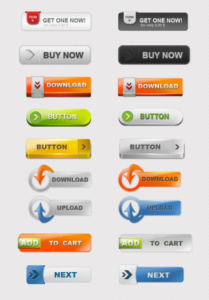 Web Colored Buttons Psd