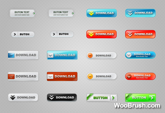 Web Colored Buttons Psd