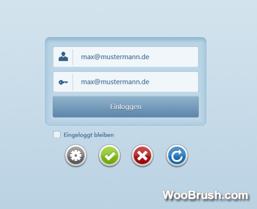 Web Elements Login Interface And Button Psd