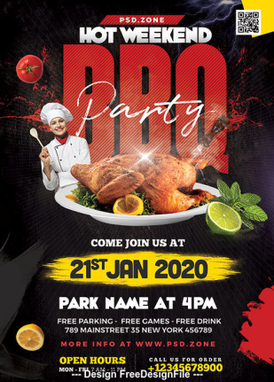 Weekend Bbq Party Flyer Template Psd