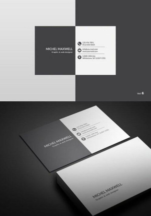 White And Black Business Card Template Psd