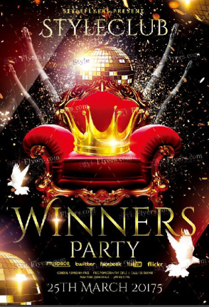 Winners Party Flyer Template Psd
