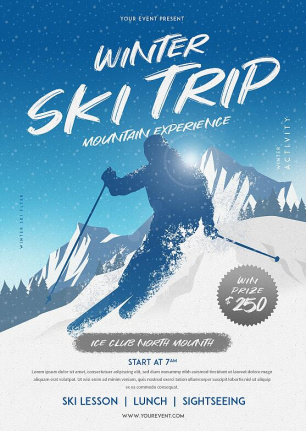 2024 Winter Ski Flyer Template Psd