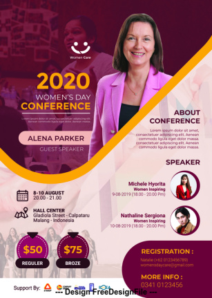 Woman Conference Poster Templates Psd