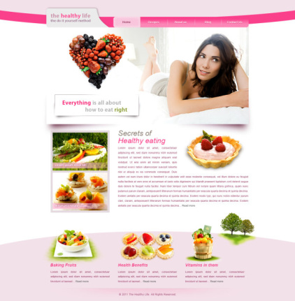 Women Health Theme Web Template Psd