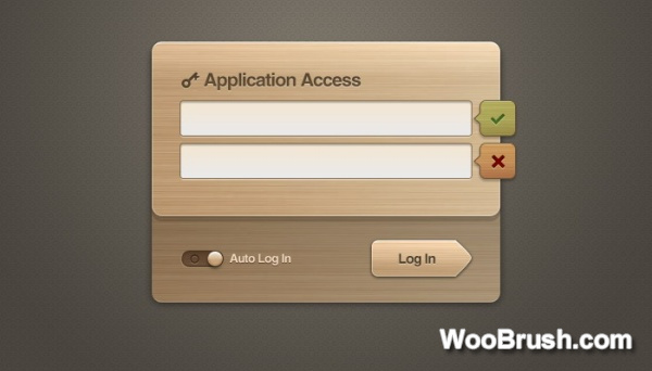 Wooden Login Boxes Psd