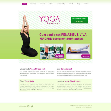 Yoga Website Template Psd